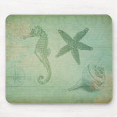 Vintage Ozeantiere und Seashells Mousepad (Vorne)