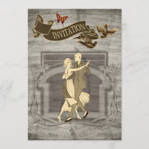 Vintage Paar-Hochzeits-Einladungen Einladung