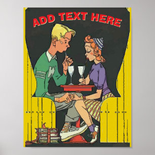 Vintage Paar mit Limonade Poster