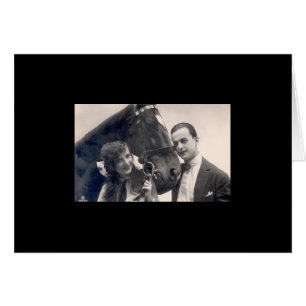 Vintage Paar und Pferd