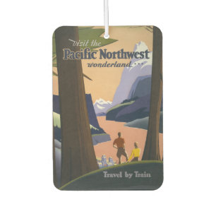 Vintage Pacific Northwest Reiseplakat 1925 Zug Autolufterfrischer