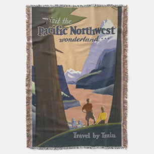 Vintage Pacific Northwest Reiseplakat 1925 Zug Decke