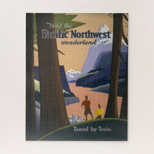 Vintage Pacific Northwest Reiseplakat 1925 Zug Puzzle