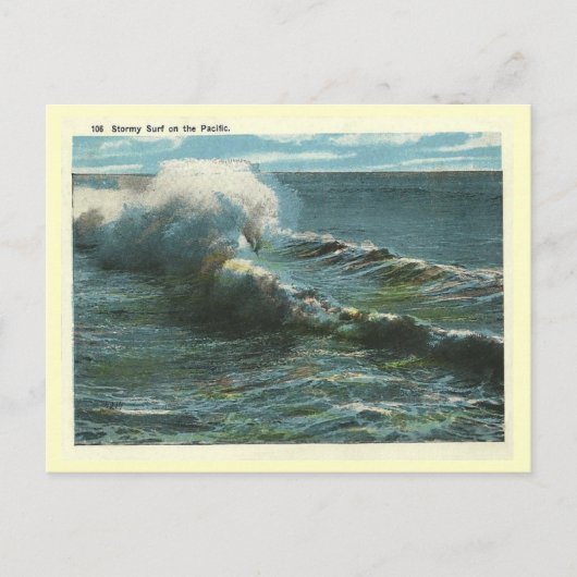 Vintage Pacific Surf Postkarte (Vorderseite)
