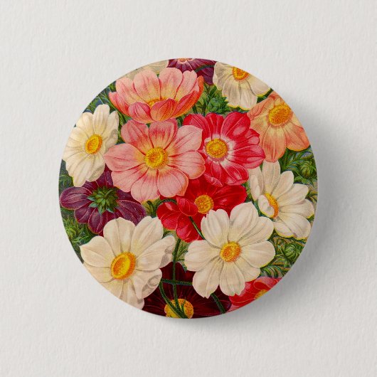 Vintage Packkarten für Saatgut, Porto, Geschenke Button (Vorderseite)