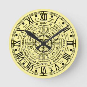 Vintage-Paganisches Rad-des-Jahres-Uhr Runde Wanduhr