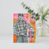 Vintage Paint Man Collage Postkarte (Stehend Vorderseite)