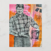 Vintage Paint Man Collage Postkarte (Vorderseite)