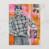 Vintage Paint Man Collage Postkarte (Vorderseite)