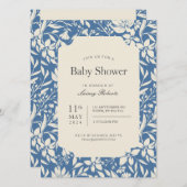 Vintage Painterly Floral (künstlerisches Blau und Einladung (Vorne/Hinten)