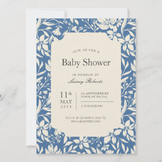 Vintage Painterly Floral (künstlerisches Blau und Einladung