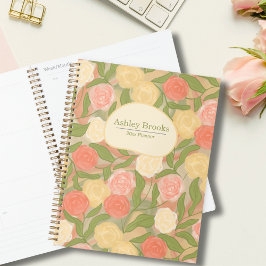 Vintage Painterly Roses Personalized Planner Planer