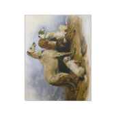 Vintage painting of five cute dogs notizblock (Rotiert)