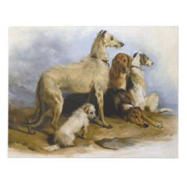 Vintage painting of five cute dogs notizblock