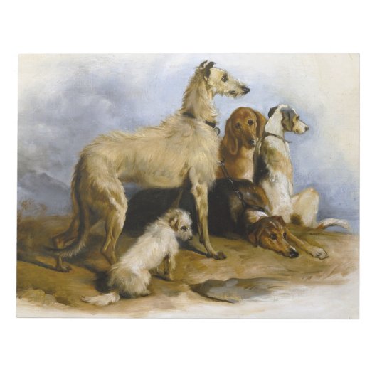 Vintage painting of five cute dogs notizblock (Vorderseite)