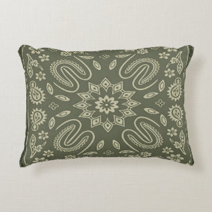 Vintage-Paisley-Bandana-Kissenbezug creme & gewasc Dekokissen