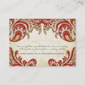 Vintage Paisley Damask-Platzkarten Platzkarte (Rückseite)