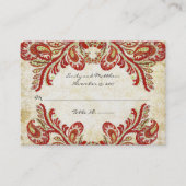 Vintage Paisley Damask-Platzkarten Platzkarte (Vorderseite)