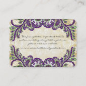 Vintage Paisley Damask-Platzkarten Platzkarte (Rückseite)