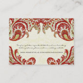 Vintage Paisley Damask-Platzkarten Platzkarte (Rückseite)