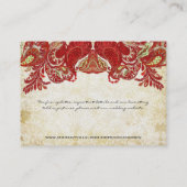 Vintage Paisley Damask-Platzkarten Platzkarte (Rückseite)