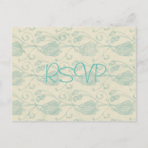 Vintage Paisley Hochzeits-Einladung RSVP mit Foto Postkarte