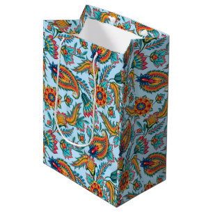 Vintage-Paisley-Muster auf großer gelber Geschenkt Mittlere Geschenktüte