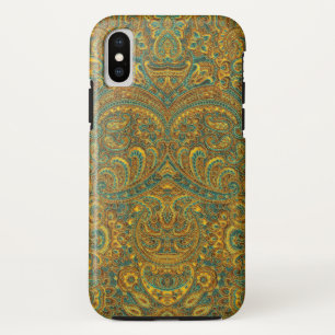 Vintage Paisley-Muster Braun 7 Grüntöne Case-Mate iPhone Hülle