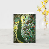 Vintage Paisley-Pfaufreier raum notecards Karte (Gelbe Blume)