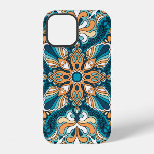 Vintage Paisley-Taschentuch-Ornamentdruck. Seidenk iPhone 12 Hülle