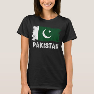 Vintage-Pakistan-Flagge pakistanischer Familiensto T-Shirt