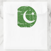 Vintage pakistanische Flagge Runder Aufkleber (Tasche)