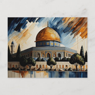 Vintage-Palästina-Gaza-Frieden-Reise-Aquarell Postkarte