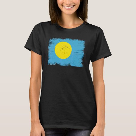 Vintage Palau Flag Palauan Independence Day T-Shirt (Vorderseite)