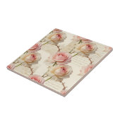 Vintage Pale Pink Rose Script Pattern Fliese (Seite)