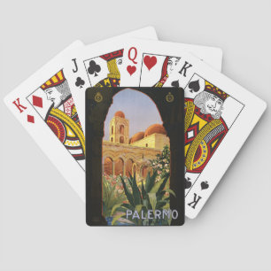 Vintage Palermo Italien Plakat Spielkarten