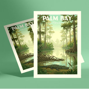 Vintage Palm Bay Florida Postkarte