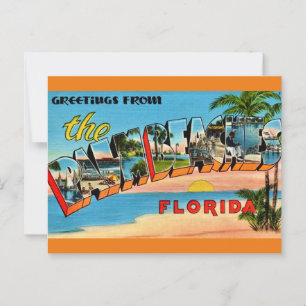Vintage Palm Beaches Florida Postkarte