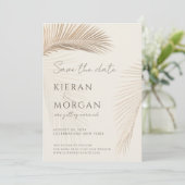 Vintage Palm Line Kunst Save the Date Einladung (Stehend Vorderseite)