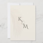 Vintage Palm Line Kunst Save the Date Einladung (Rückseite)