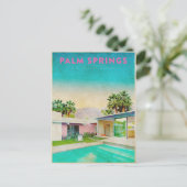 Vintage Palm Springs Architektur Postkarte (Stehend Vorderseite)