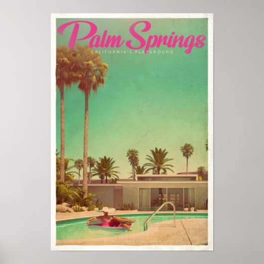 Vintage Palm Springs Reiseplakat Poster (Vorne)