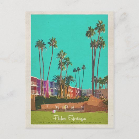 Vintage Palm Springs Sommerreise Postkarte (Vorderseite)