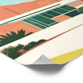 Vintage Palm Springs Wasserfarbenpalmen Poster (Ecke)