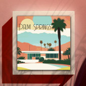 Vintage Palm Springs Wasserfarbenpalmen Poster