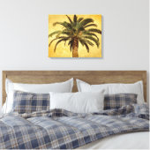 Vintage Palm Tree - angepasste tropische Vorlage Leinwanddruck (Insitu (Schlafzimmer))