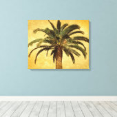 Vintage Palm Tree - angepasste tropische Vorlage Leinwanddruck (Insitu (Holzboden))