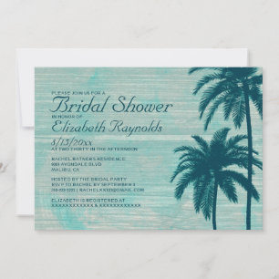 Vintage Palm Tree Burlap Bridal Dusche Einladungen