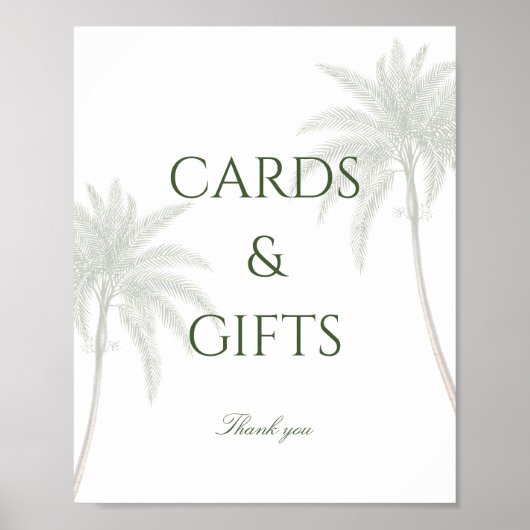 Vintage Palm Tree Hochzeitskarten & Geschenke Poster (Vorne)