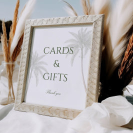 Vintage Palm Tree Hochzeitskarten & Geschenke Poster